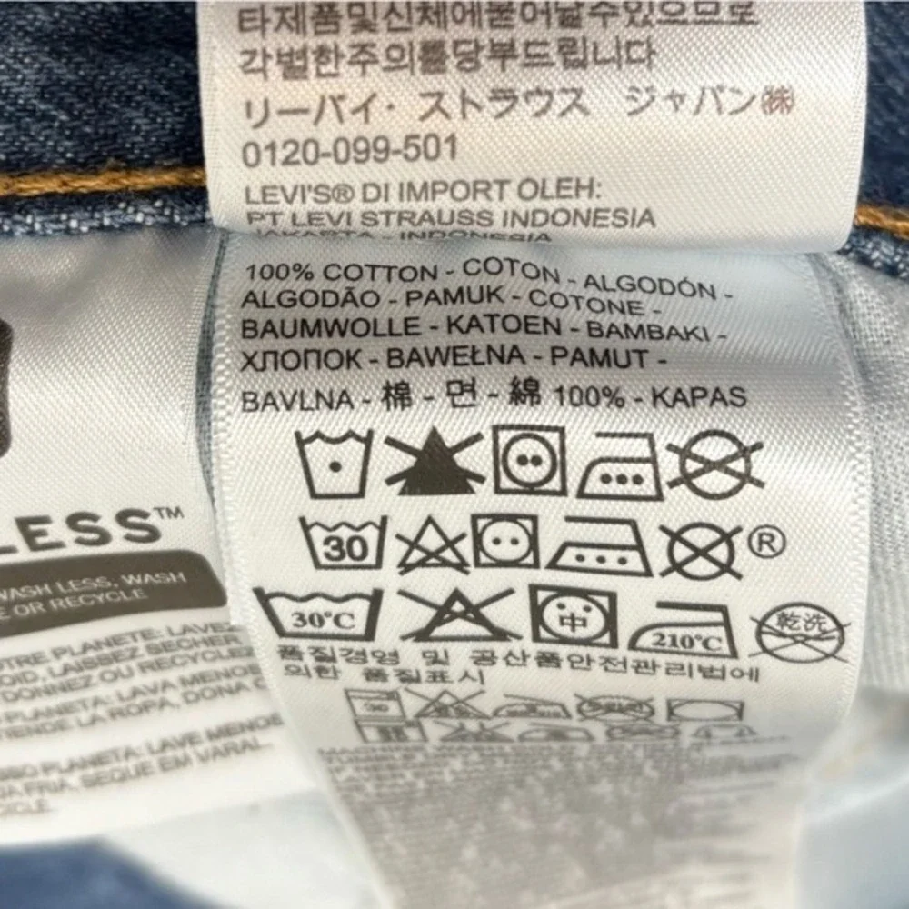 Levis Jeans Mens 36X34.5 Blue 501 Hidden Button Fly Straight Leg Denim‎